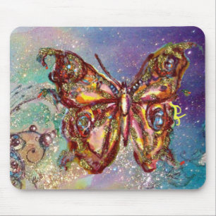 ALFOMBRILLA DE RATÓN MARIPOSA EN BRILLOS DE ORO