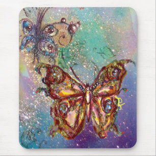 ALFOMBRILLA DE RATÓN MARIPOSA EN BRILLOS DE ORO