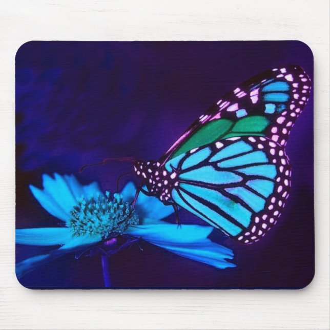 Alfombrilla De Ratón Mariposa en Mousepad ligero azul (Frente)