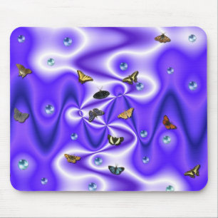 Alfombrilla De Ratón Mariposa en seda morada con perlas
