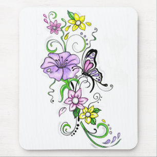 Alfombrilla De Ratón Mariposa floral