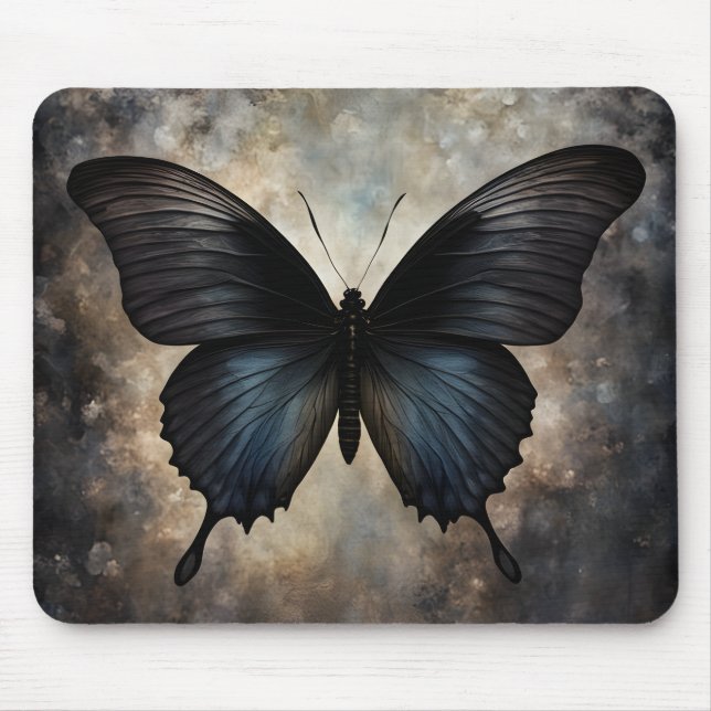 Alfombrilla De Ratón Mariposa Gótica Negra (Frente)