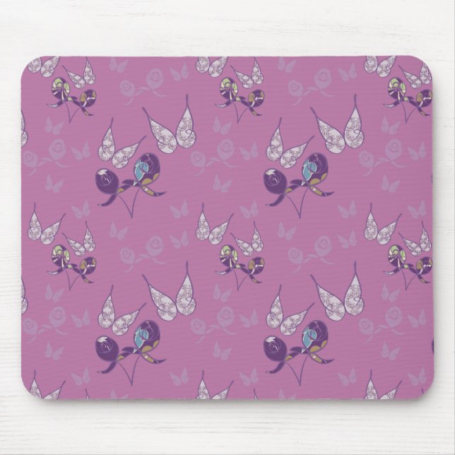 Alfombrilla De Ratón Mariposa Joy Mousepad (Púrpura) (Frente)