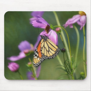 Alfombrilla De Ratón Mariposa Monarca En Flores Ro