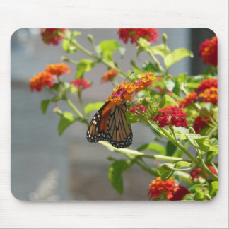Alfombrilla De Ratón Mariposa monarca en mariposa roja Bush