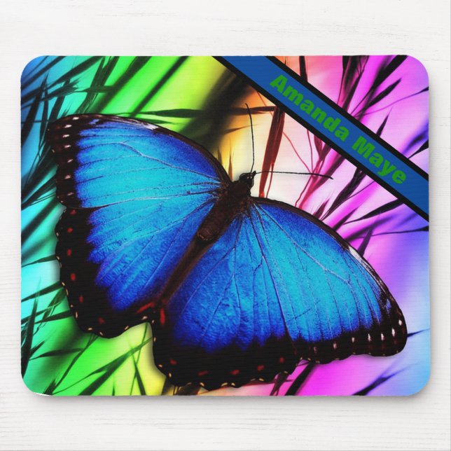 Alfombrilla De Ratón Mariposa morfa azul (Frente)