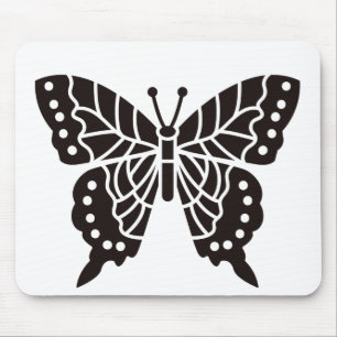 Alfombrilla De Ratón Mariposa negra y blanca