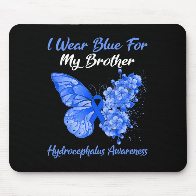 Alfombrilla De Ratón Mariposa Que Uso Azul Para Mi Hermano Hydrocephalu (Frente)