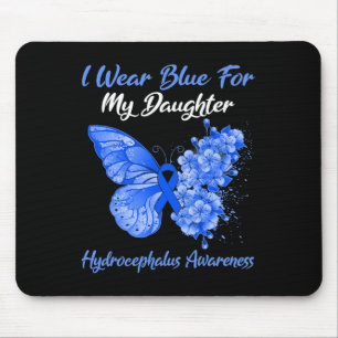 Alfombrilla De Ratón Mariposa Que Uso Azul Para Mi Hija Hydrocephalu