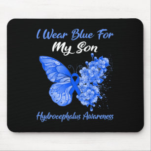 Alfombrilla De Ratón Mariposa Que Uso Azul Para Mi Hijo Hydrocephalus A