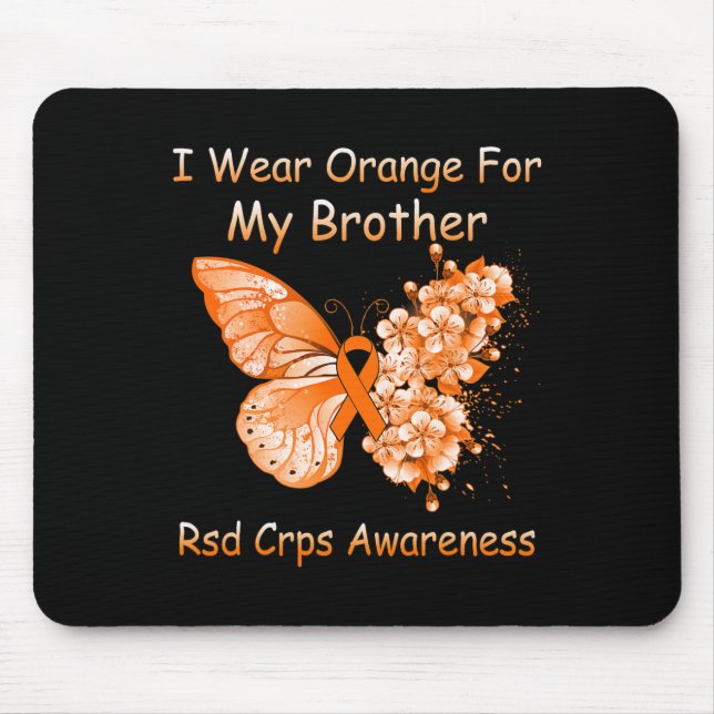 Alfombrilla De Ratón Mariposa Que Uso Naranja Para Mi Hermano RSD CRPS  (Frente)