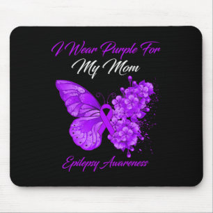 Alfombrilla De Ratón Mariposa Que Uso Púrpura Para Mi Mamá Epilepsy Awa