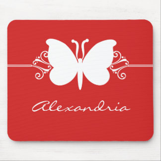 Alfombrilla De Ratón Mariposa Roja Oscura Swirls Mousepad