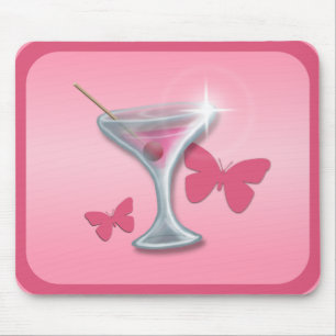Alfombrilla De Ratón Mariposa rosa Martini mousepad