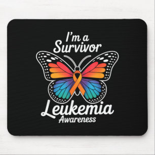 Alfombrilla De Ratón Mariposa soy un superviviente conciencia de leucem