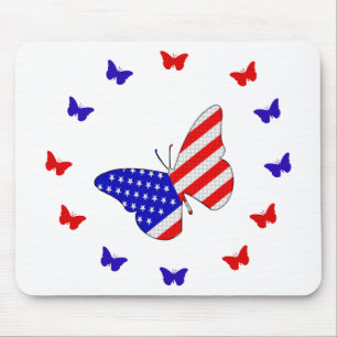 Alfombrilla De Ratón Mariposa tejida americana Mousepad