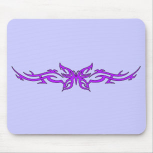 Alfombrilla De Ratón Mariposa tribal en Mousepad púrpura