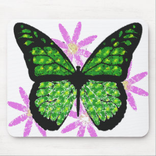 Alfombrilla De Ratón Mariposa verde Mousepad