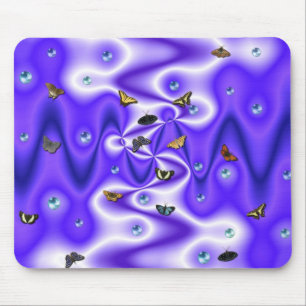 Alfombrilla De Ratón Mariposa y Perlas en seda morada