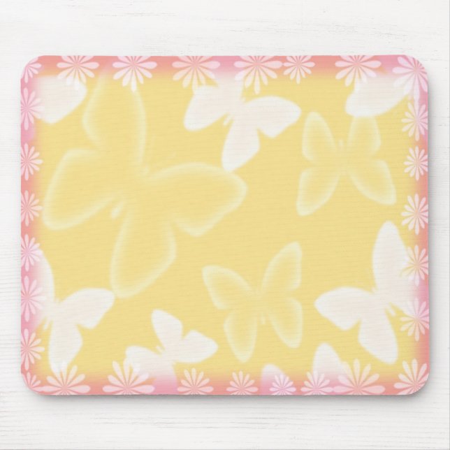 Alfombrilla De Ratón Mariposas amarillas Mousepad (Frente)