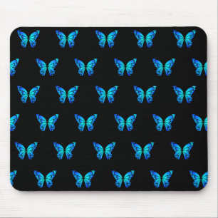 Alfombrilla De Ratón Mariposas azules de un comerciante.