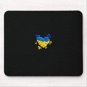 Alfombrilla De Ratón Mariposas Corazón Bandera de Ucrania Ucraniano Ucr