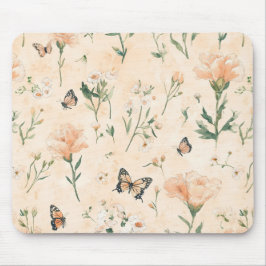 Alfombrilla De Ratón Mariposas de Melocotón Floral
