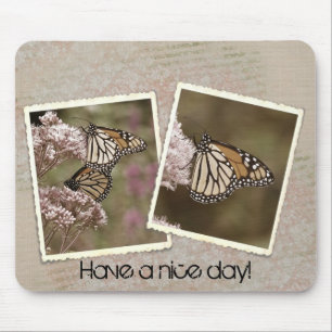 Alfombrilla De Ratón mariposas de monarca vintage