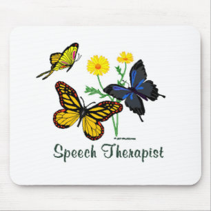 Alfombrilla De Ratón Mariposas del terapeuta de discurso