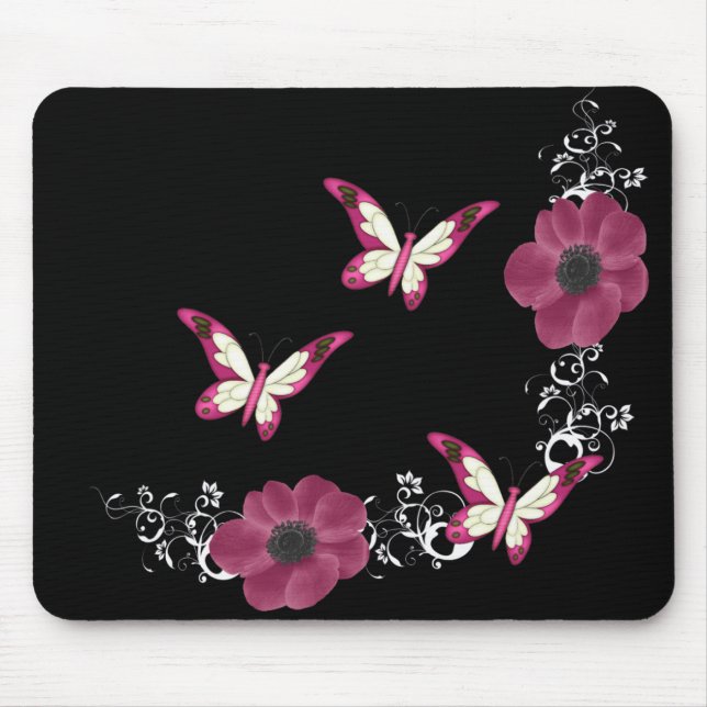 Alfombrilla De Ratón mariposas elegantes (Frente)