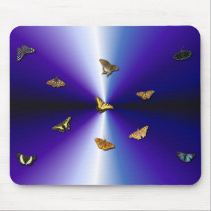 Alfombrilla De Ratón Mariposas en arco iris violeta