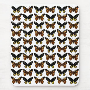 Alfombrilla De Ratón Mariposas en negro y marrón