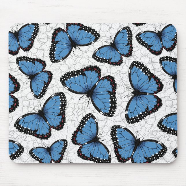 Alfombrilla De Ratón Mariposas morfo azules (Frente)