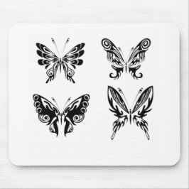 Alfombrilla De Ratón Mariposas Negras Y Blancas