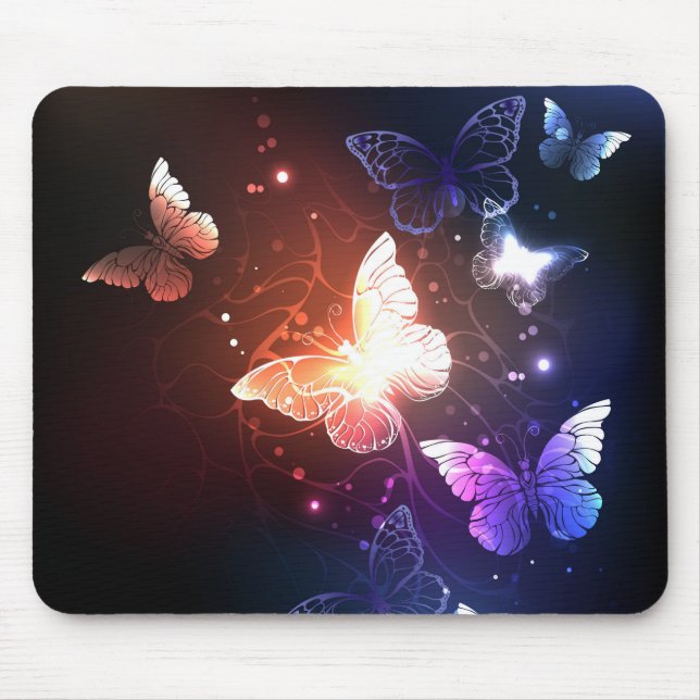 Alfombrilla De Ratón Mariposas nocturnas brillantes (Frente)