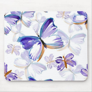 Alfombrilla De Ratón Mariposas pintadas púrpura Mousepad