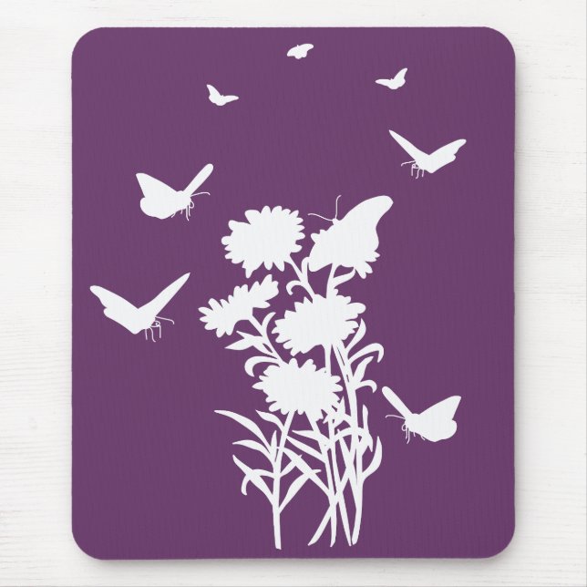 Alfombrilla De Ratón Mariposas Silhouette Mousepad (Frente)