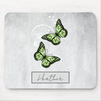 Alfombrilla De Ratón Mariposas verdes brillantes