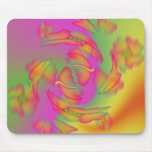 Alfombrilla De Ratón Mariposas y flores (Frente)