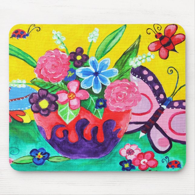Alfombrilla De Ratón Mariposas y ladybugs Mousepad (Frente)