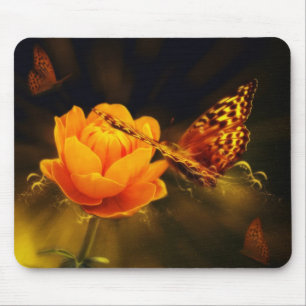 Alfombrilla De Ratón Mariposas y Mousepad Rosa