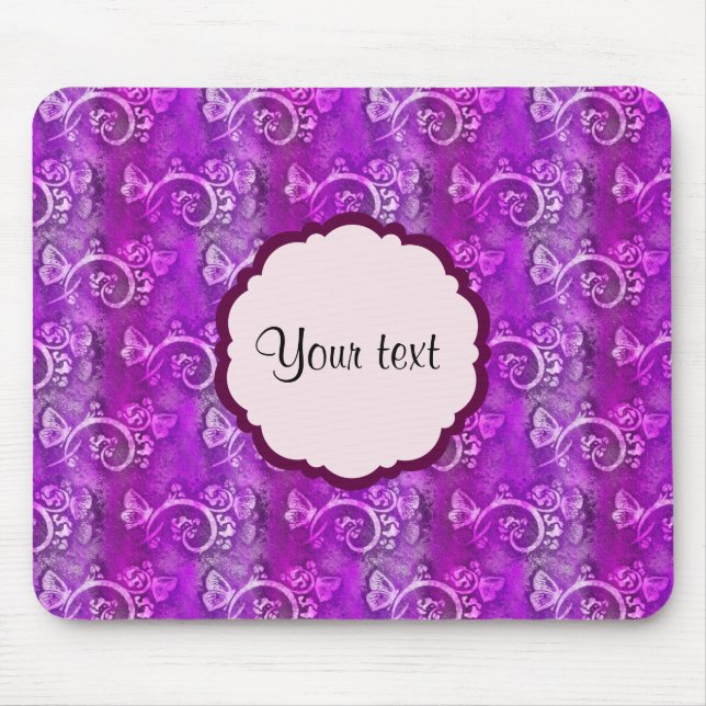 Alfombrilla De Ratón Mariposas y Swirls (Frente)