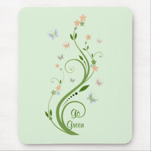 Alfombrilla De Ratón Mariposas y vino verde