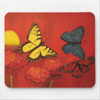 Alfombrilla De Ratón Mariposas y Zinnias Mousepad