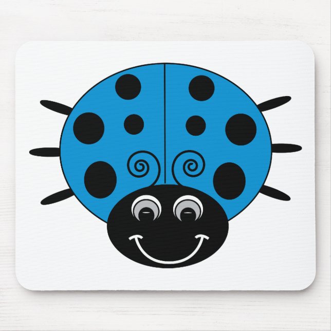 Alfombrilla De Ratón Mariquita azul Mousepad (Frente)