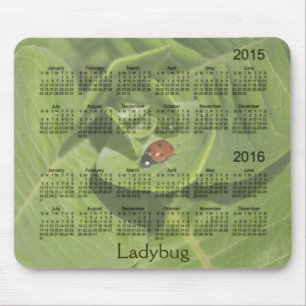 Alfombrilla De Ratón Mariquita calendario Mousepad de 2 años 2015-2016