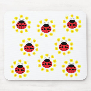 Alfombrilla De Ratón Mariquita y margaritas Mousepad