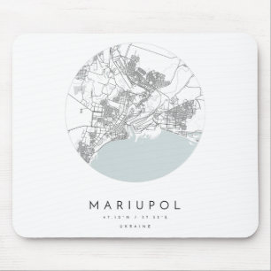 Alfombrilla De Ratón Mariupol Ucrania Coordenadas Mapa Ciudad natal 