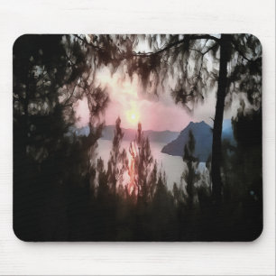 Alfombrilla De Ratón Marmaris Sunset Framed By Palm Trees Landscape Art