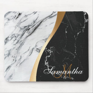 Alfombrilla De Ratón Mármol blanco y negro